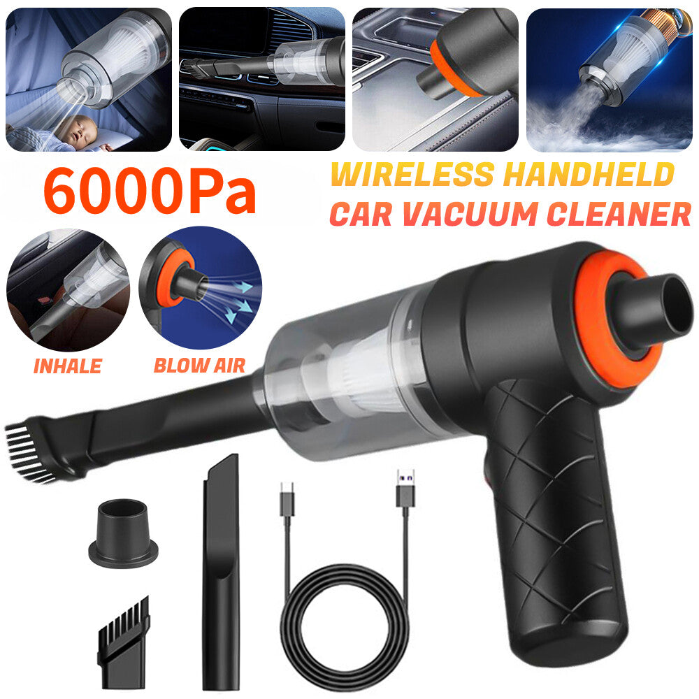 2 In1 Aspiradora Para Carro Autos Portatil Mini Recargable Mano Soplador De Aire
