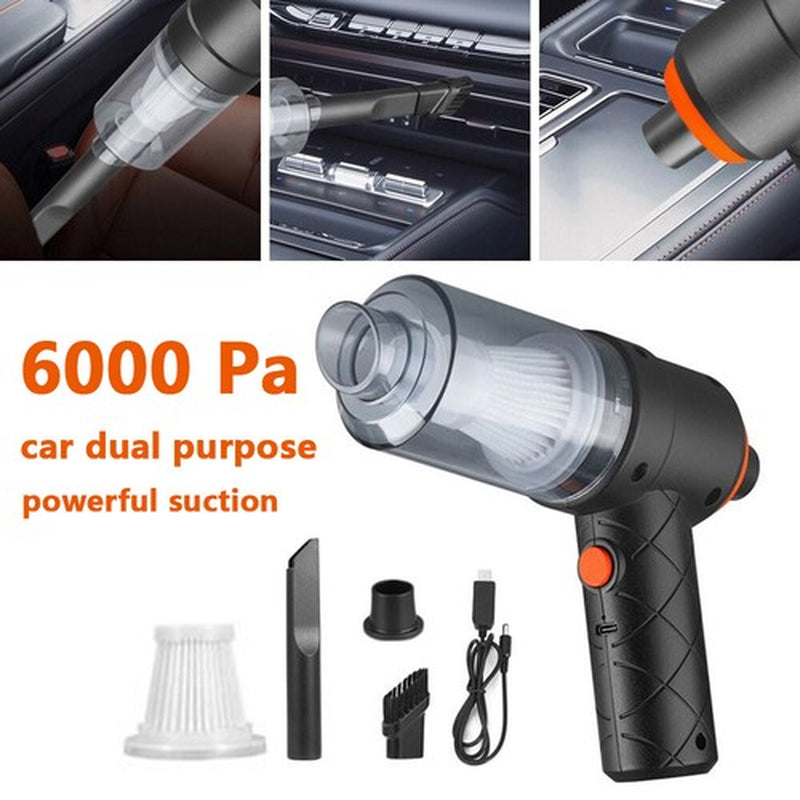 2 In1 Aspiradora Para Carro Autos Portatil Mini Recargable Mano Soplador De Aire