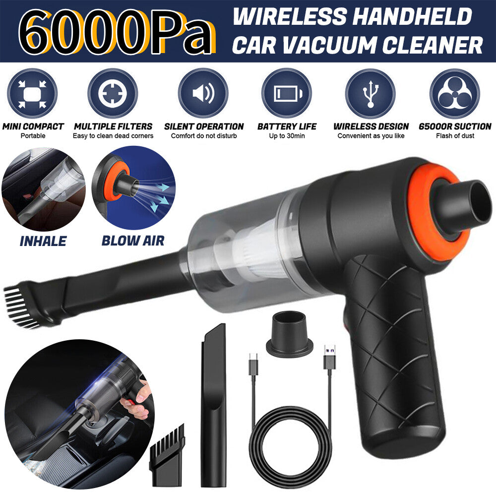 2 In1 Aspiradora Para Carro Autos Portatil Mini Recargable Mano Soplador De Aire